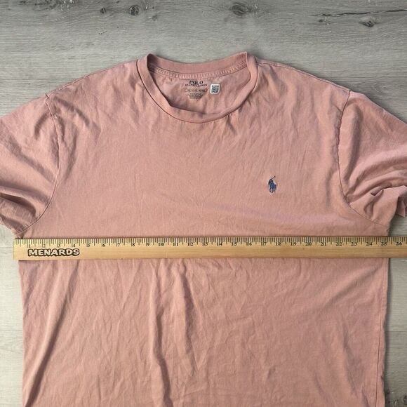 POLO RALPH LAUREN Mens T-Shirt Pink Cotton Short Sleeve Round Neck Sz 1XB READ - Picture 7 of 10